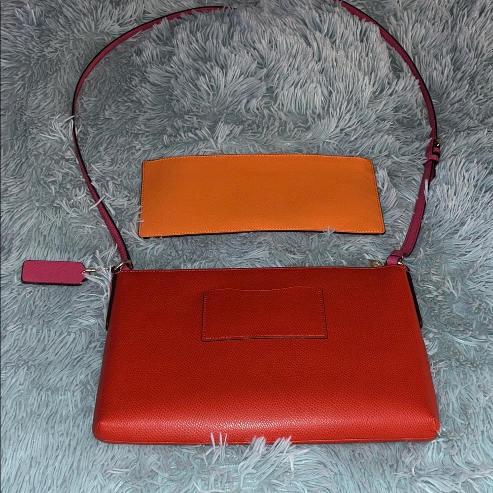 COACH STUNNING ORANGE/ PINK NWT CROSSBODY BAG - Picture 5 of 13